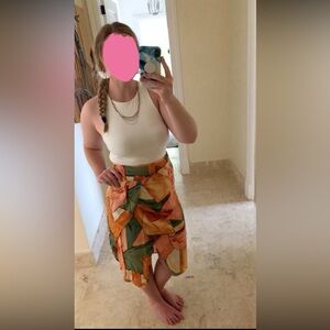 Size Large Forever 21 Colorful Abstract Midi Skirt